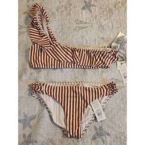 BILLABONG SINCERELY JULES Ladies SIZE XL Dos Palmas Low Rider Ruffle‎ Bikini Set